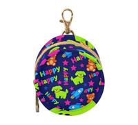 Étui à tétine pour bébé fille avec fermeture éclair et clip Motif chien et ours Bleu