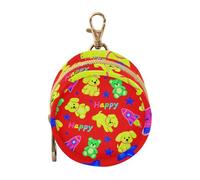 Étui à tétine pour bébé garçon avec dragonne et porte-clés Motif chien heureux Rouge