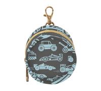 Étui à tétine pour nouveau-né avec fermeture éclair et clip pour porte-clés Motif voitures Gris foncé