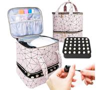 Étui À Vernis À Ongles - Case De Transport À Clous-ongle | Sac D'organisation Du Vernis À Ongles | Les Ongles De Conception À Double Couche Polish Caisses Du Support | Contient 30 Bouteilles De Nails