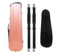 Étui à violon Étui for violon 4/4 en fibre de carbone, double épaulement, léger, résistant à la compression, rangement for cordes et accessoires(Pink violin case)