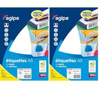 Etui A5 160 étiquettes blanches 38.5 * 65 mm (Lot de 2)