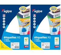 Etui A5 400 étiquettes blanches 38.5 * 26.5 mm (Lot de 2)