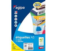 APLI Étui A5 640 étiquettes blanches 19,3 x 32 mm