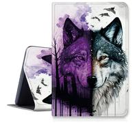 Étui abstrait Forest Wolf pour iPad Air 13" 2024 M2, résistant aux chocs, pliable en cuir synthétique, support réglable avec mise en veille/réveil automatique pour iPad Air 13" 2024 Air M2 13