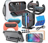 Étui Accessoires pour Nintendo Switch 2(2025), Kits 20-EN-1: Etui de Transport, Station de Recharge & Poignées pour Joy Con, Volants pour Mario Kart, Coque de Protection pour Switch 2 Manette &Console