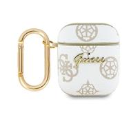 Étui AirPods 1 Guess 4G avec crochet blanc