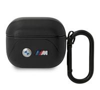 Étui AirPods 3 BMW en cuir noir incurvé