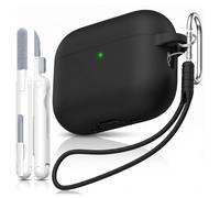 Étui AirPods 4 avec Kit Nettoyage, Housse Protection Silicone Souple avec Mousqueton & Dragonne, Antichoc Antirayures, LED Visible, Compatible Charge sans Fil, Accessoires pour AirPods 4
