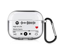 Étui AirPods personnalisé 2 Faces pour Apple AirPods 3e génération 2021, Housse Style Musique avec Code Spotify scannable, étui Cadeau personnalisé (Semi-Transparent)
