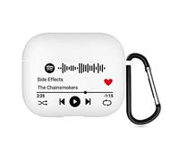 Étui AirPods personnalisé 2 Faces pour Apple AirPods 3e génération 2021, Housse Style Musique avec Code Spotify numérisable, étui Cadeau personnalisé (Blanc)