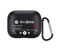 Étui AirPods personnalisé 2 Faces pour Apple AirPods 3rd Generation 2021, Housse Style Musique avec Code Spotify scannable, étui Cadeau personnalisé (Noir)