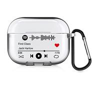 Étui AirPods personnalisé 2 Faces pour Apple AirPods Pro 2nd 2022, Housse Style Musique avec Code Spotify scannable, étui Cadeau personnalisé (Transparent)