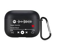 Étui AirPods personnalisé 2 Faces pour Apple AirPods Pro 2nd 2022, Housse Style Musique avec Code Spotify scannable, étui Cadeau personnalisé (Noir)