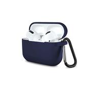 Etui AirPods Pro Coque Silicone Bleu Foncé Compatible avec Apple Airpods Pro - Protection Anti Rayure Anti Choc Bouchon Anti Poussiere et Mousqueton