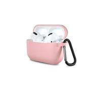 Etui AirPods Pro Coque Silicone Rose Compatible avec Airpods Pro - Protection Anti Rayure Anti Choc Bouchon Anti Poussiere et Mousqueton