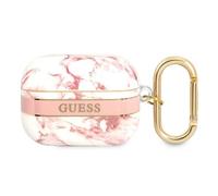 Étui AirPods Pro - GUESS - Motif Marbré - Silicone - Rose - Collection Marble Strap