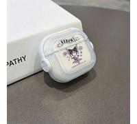 Étui AirPods Sanrio Kuromi Fortune Teller mignon et transparent, coque antichoc avec support rotatif, compatible avec AirPods 1/2/3/4 et Pro/Pro 2ème génération, convient pour les nouveaux AirPods Pro