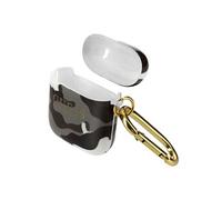 Étui AirPods Silicone Semi-rigide Design Camouflage Guess - Gris