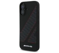 Étui AMG pour iPhone 16 6,1 noir étui rigid Checkered Flag Pattern MagSafe