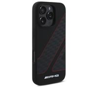 Étui AMG pour iPhone 16 Pro 6.3 noir étui rigid Checkered Flag Pattern MagSafe