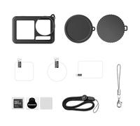 Étui antichoc pour appareil photo avec film en verre de dureté 9H et housses anti-poussière pour Action 5 Pro - Coque de protection en silicone pour caméras d'action