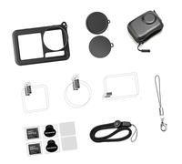 Étui antichoc pour appareil photo avec film en verre de dureté 9H et housses anti-poussière pour Action 5 Pro - Coque de protection en silicone pour caméras d'action