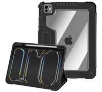 Akashi Étui Antichoc pour iPad Pro 11 2024 Clapet Support Coins Renforcés Noir