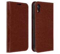 Coque et étui téléphone mobile Avizar Etui iPhone XR Housse Cuir Portefeuille Fonction Support - marron