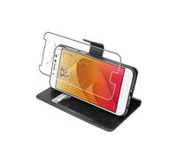 - Etui Asus Zenfone 4 Selfie Pro ZD552KL Coque Housse Portefeuille PU Cuir, Noir + Film protection écran en VERRE Trempé [Dimensions PRECISES