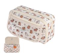 Étui au crayon Capybara - Soupche au crayon de grande capacité avec ouverture large | Boîte de gomme à école lavable | Organisateur de papeterie mignon pour les étudiants du premier collège du milieu