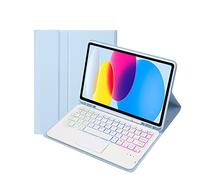 Étui avec clavier Bluetooth amovible rétroéclairé avec pavé tactile pour Samsung Galaxy Tab S9 2023 11" SM-X710/X716B/X718U, bleu