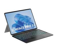 Étui avec clavier Bluetooth sans fil magnétique amovible avec 7 touches rétroéclairées de couleur, pavé tactile multi-touch, réveil intelligent, ultra fin et rechargeable pour Microsoft Surface Pro 12