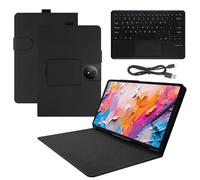 Étui avec clavier Bluetooth tactile sans fil pour tablette TCL NXTPAPER 11 Plus 11,5", étui en cuir synthétique, anti-chute, amovible, fin et portable (noir)