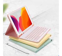 Étui avec clavier coloré pour iPad Mini 5e génération/iPad mini 4 avec joli clavier Bluetooth magnétique amovible avec porte-crayon (vert foncé)