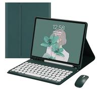 Étui avec clavier et souris pour Samsung Galaxy Tab A11+ Plus 11" 2025 (SM-X236B/SM-X230) avec jolie protection de clavier BT amovible Vert foncé