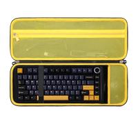 Étui avec clavier F75 pour clavier mécanique sans fil Aula F75 Pro/F 75/MAX, sac de voyage compatible avec clavier personnalisé Aula 75 % remplaçable à chaud (noir et jaune)