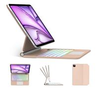 Étui avec clavier magique pour iPad Air 11" (M3 2025, M2 2024) et iPad Pro 11" (4e/3e/2e/1ère génération), iPad Air 5e/4e génération avec clavier, support cantilever flottant, pavé tactile multi-touch