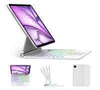Étui avec clavier magique pour iPad Air 11" (M3 2025, M2 2024) et iPad Pro 11" (4e/3e/2e/1ère génération), iPad Air 5e/4e génération avec clavier, support cantilever flottant, pavé tactile multi-touch