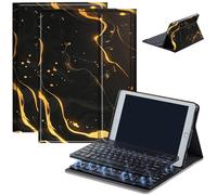 Étui avec clavier pour Amazon Kindle Fire HD 8/HD 8 Plus (version 2020, version 10e et 2022, 12ème), clavier Bluetooth sans fil amovible et coque veille/réveil automatique HD8, marbré 16