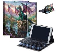 Étui avec clavier pour Amazon Kindle Fire HD 8/HD 8 Plus (version 2020, version 10e et 2022, 12ème), clavier Bluetooth sans fil amovible et coque veille/réveil automatique HD8, pilier Dragon Stone