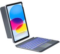 Étui Avec Clavier Pour Ipad 10 Génération,Clavier Avec Pavé Tactile Pour Ipad 10e Génération 10,9"" 2022,Amovible,Rétroéclairage 7 Couleurs,Support Portrait/Paysage,Qwertz,Kb04112