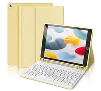 Étui avec clavier pour iPad 9{^>e<^} génération 2021 10,2", clavier amovible rechargeable sans fil pour iPad 8e/7e génération, étui portefeuille fin avec porte-crayon pour iPad Pro 10,5"/iPad Air 3e