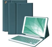 Étui avec clavier pour iPad 9e/8e/7e génération 10,2", pour iPad 9{^>e<^} génération avec clavier sans fil magnétique amovible, fonction veille/réveil automatique, pour iPad Pro 10,5"/iPad Air 3e