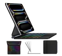 Étui avec Clavier pour iPad Air 11"" M3 2025/M2 2024 & iPad Pro 11"" (1/2/3/4e Gén) - AZERTY, Rétroéclairé 7 Couleurs