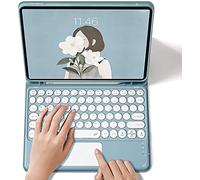 Étui avec clavier pour iPad Air 4 2020-Touchpad amovible avec porte-crayon - Étui fin en cuir pour iPad Air 4 11,9" (bleu ciel)