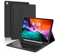 Étui avec clavier pour iPad Pro 12,9" (ancien modèle) 2015 1ère / 2017 2ème génération - Clavier Bluetooth sans fil rechargeable et amovible - Étui folio en cuir avec porte-crayon pour iPad Pro 12,9"