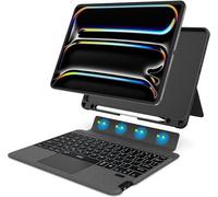 Étui avec clavier pour iPad Pro 12,9" : clavier amovible sans fil pour iPad Pro 12,9" 6e 5e 4e 3e génération, iPad 12,9" avec clavier et porte-crayon | pavé tactile multi-touch, rétroéclairé,