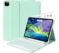 Étui avec clavier pour iPad Pro 2022 11" 4e/iPad Air 5e génération 11" - Housse de clavier fine, mise en veille/réveil automatique avec porte-crayon, rétroéclairage 7 couleurs pour iPad Pro 11, 3e, 2e