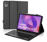 Étui avec clavier pour Lenovo Idea Tab Plus 12,1" 2025 - Mise en veille | Étui de protection magnétique sans fil Bluetooth amovible en polyuréthane fin résistant aux taches, ultra fin, multi-angle